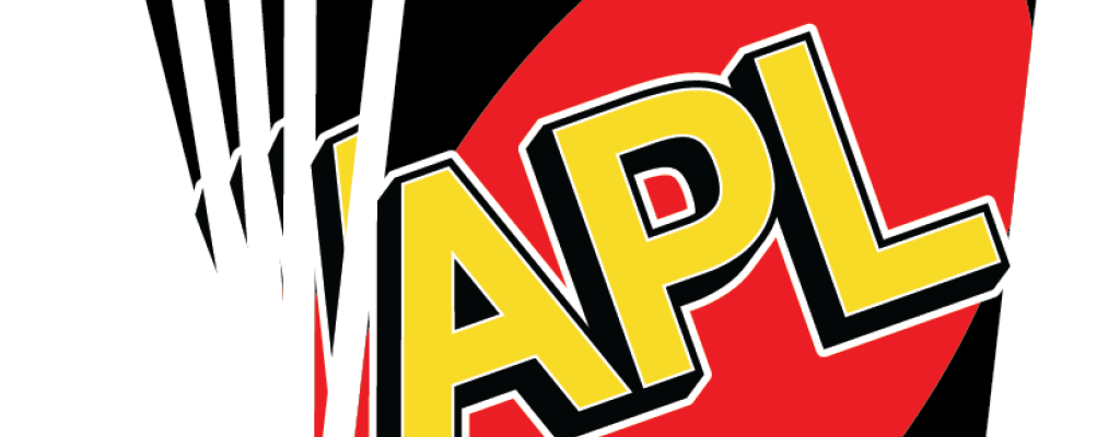 A deck of cards with "APL" as the logo on the game card backs.