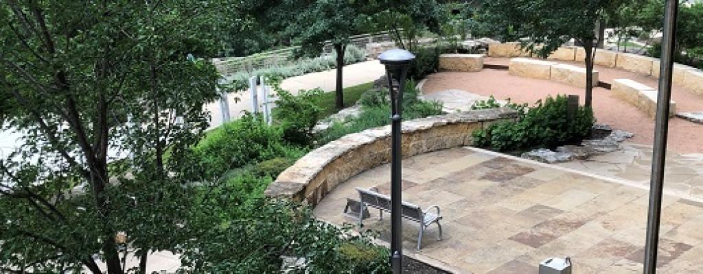 View of Shoal Creek from Austin Central Library East side