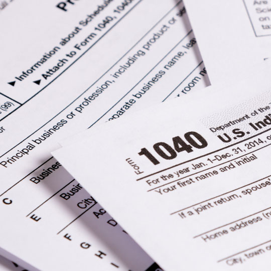tax papers and pencil