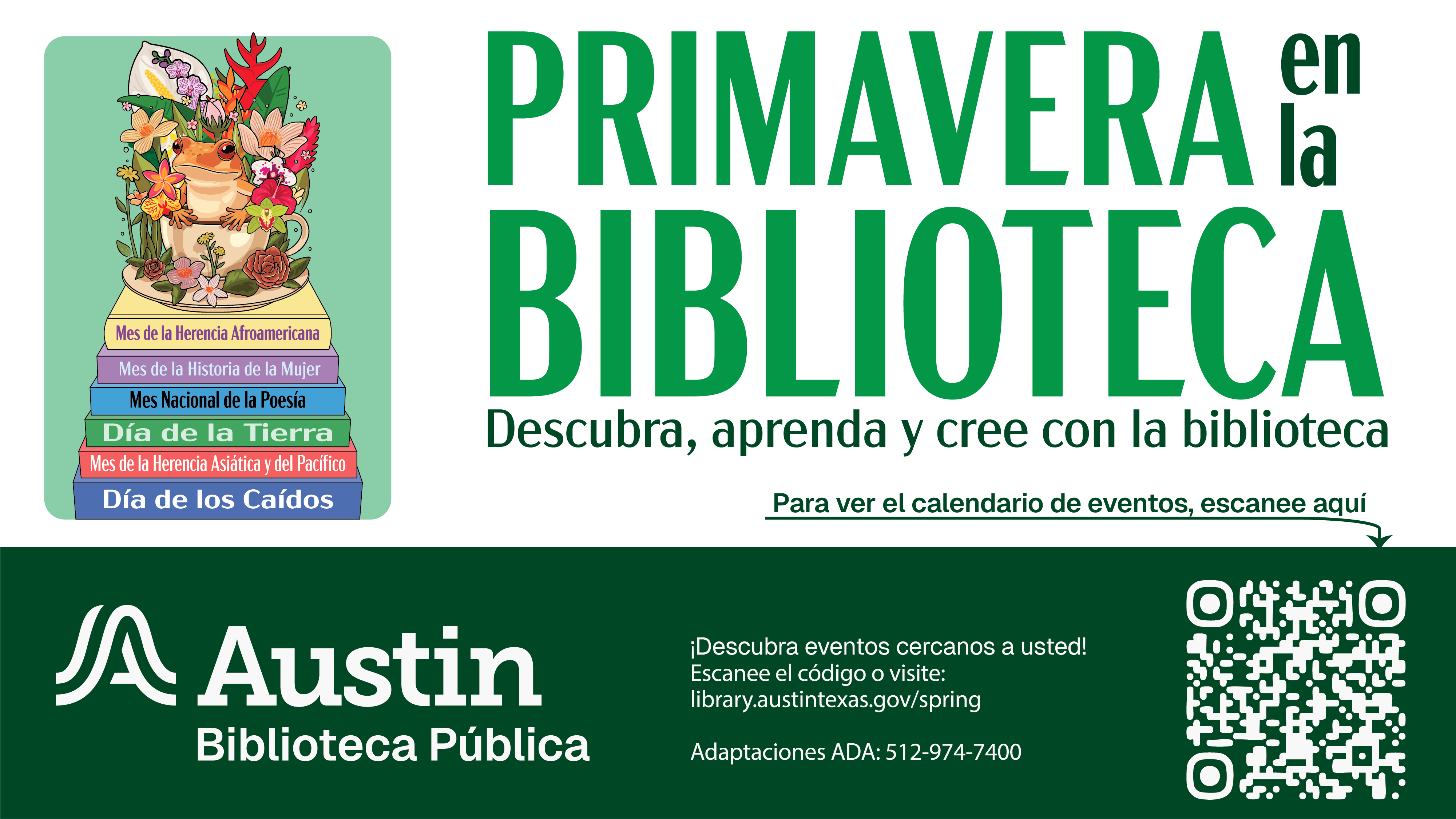 A stack of books with a coffee on top. The cup holds an orange frog and spring floral mix. 