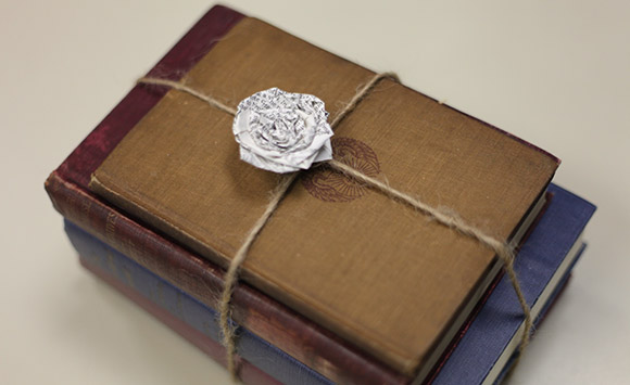 Flower made from book page