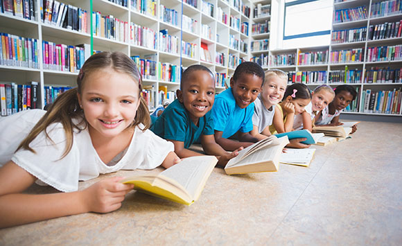 Kids reading books