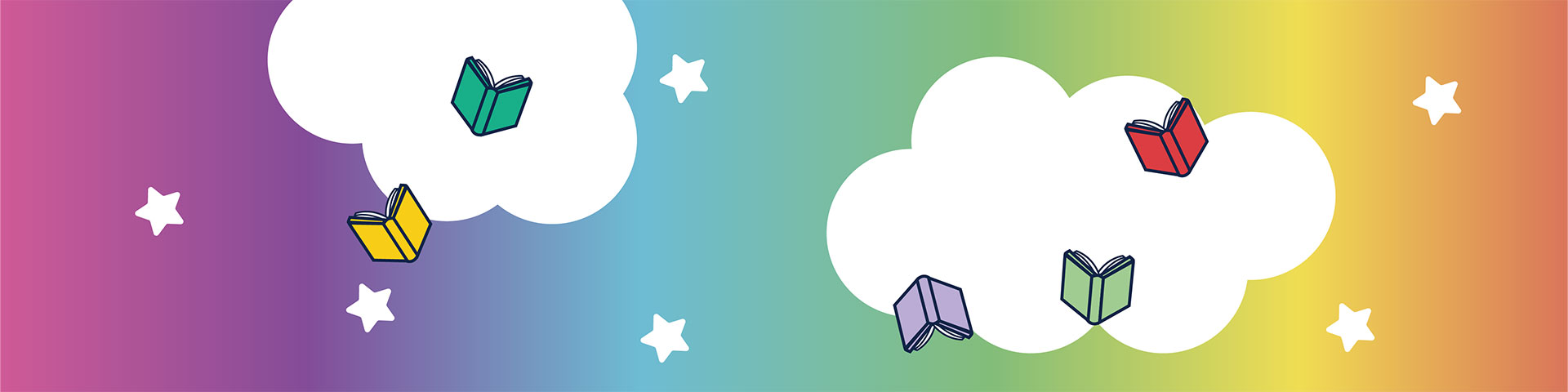 clouds books on gradient