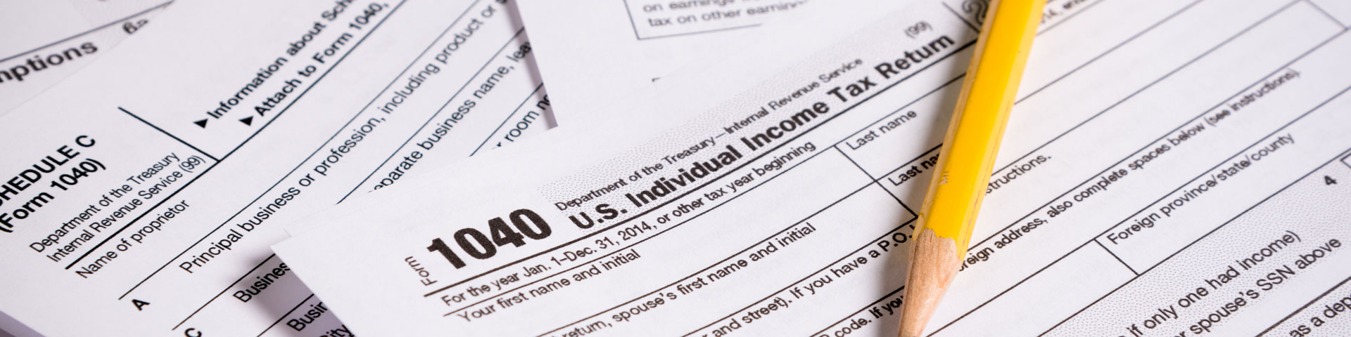 tax papers and pencil