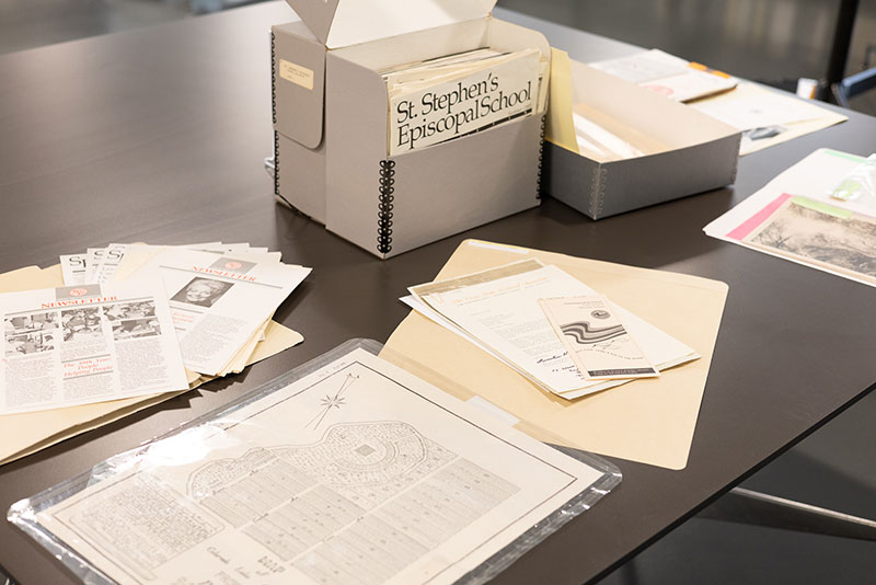 open archival box on table