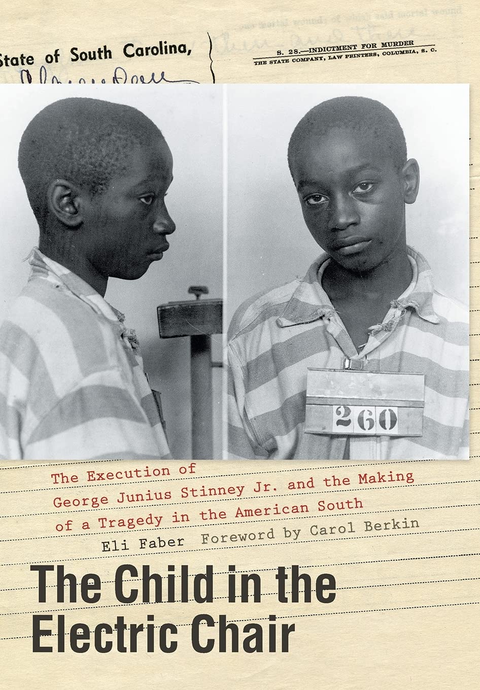 Book cover with black and white mug shot of young Black boy