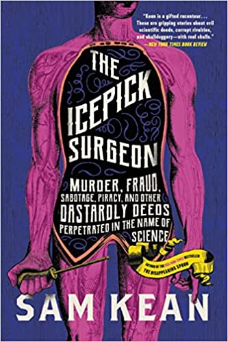 Book cover depicting medical illustration of body holding icepick