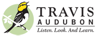 Graphic of bird on a branch with Travis Audubon text