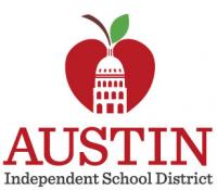Austin Independent School District logo with red apple and capitol building