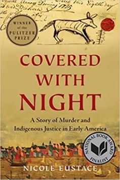 Book cover with title text over photo of 
