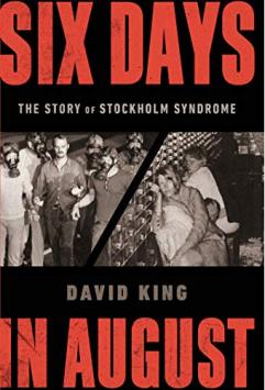 Book cover with title text and black and white photos of hostages