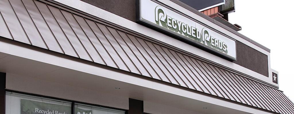 exterior of Recycled Reads shop on Burnet Road in Austin, Texas