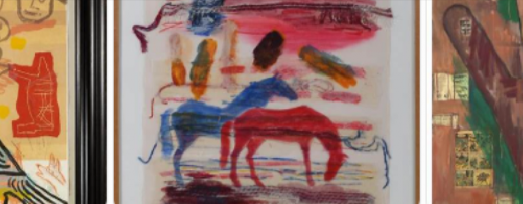 Pattern and painted pieces of artist Jaune Quick-to-See Smith
