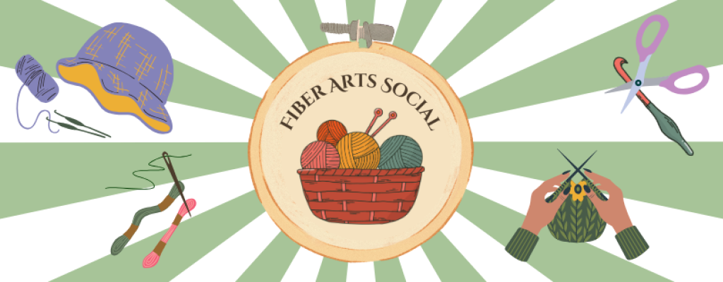 basket of yarn, needle and thread, scissors and crochet needle