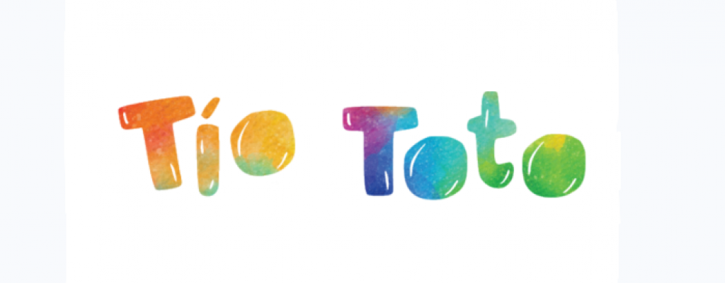 Colorful Tio Toto logo in bubble lettering
