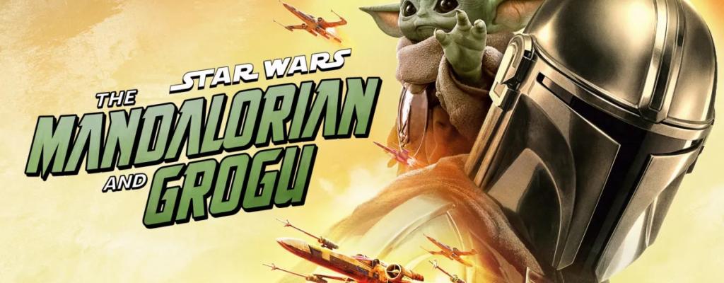 Banner image for the movie "The Mandalorian and Grogu" showing the titular main characters