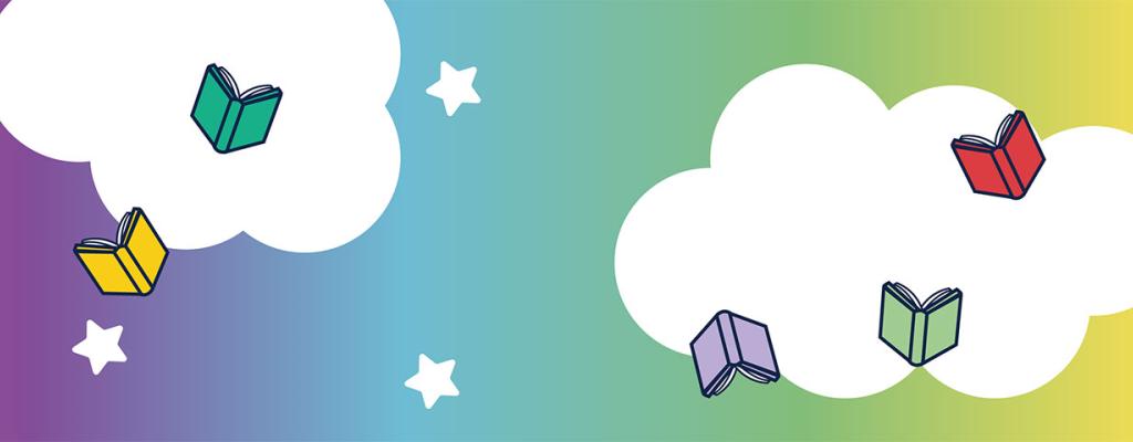 clouds books on gradient
