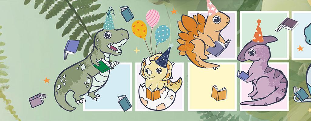 dinosaurs partying